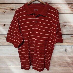 Red Cabela's Striped Polo Size XL